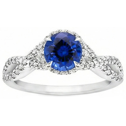 natural round sapphire 4.85ct ring side angle