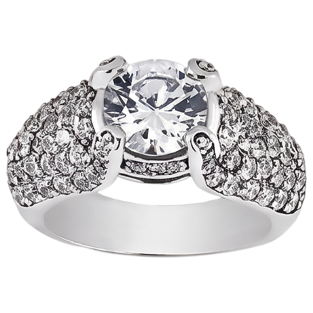 4 Carats Real Natural Earth Mined Diamond White Gold 14K Engagement Ring
