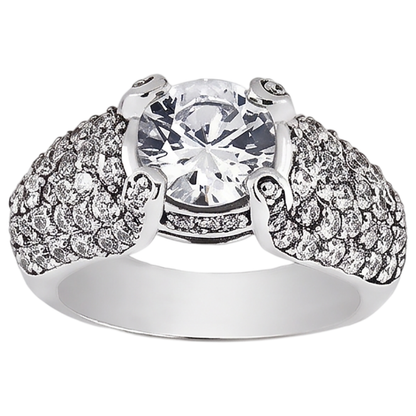 4 Carats Real Natural Earth Mined Diamond White Gold 14K Engagement Ring