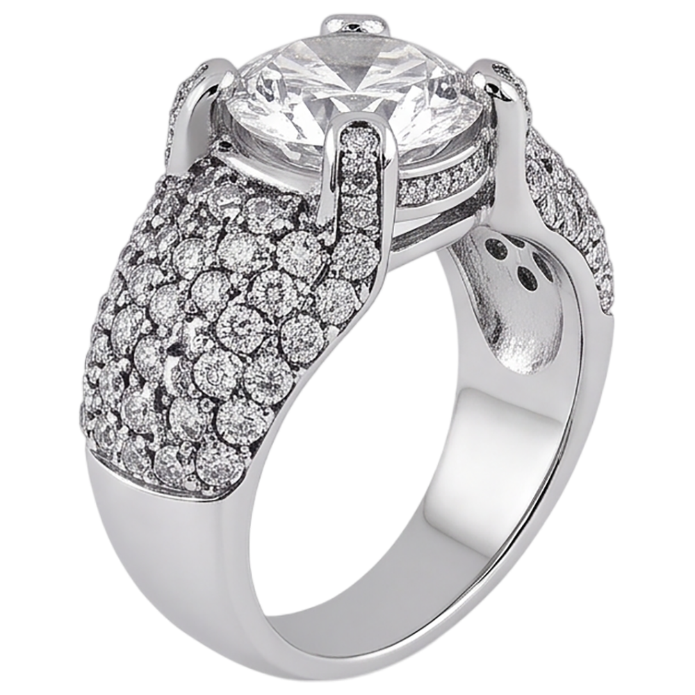 4 Carats Real Natural Earth Mined Diamond White Gold 14K Engagement Ring