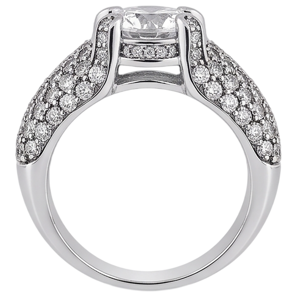 4 Carats Real Natural Earth Mined Diamond White Gold 14K Engagement Ring