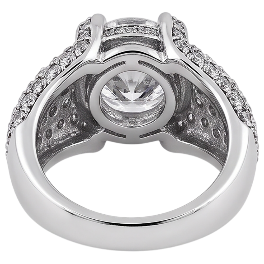 4 Carats Real Natural Earth Mined Diamond White Gold 14K Engagement Ring