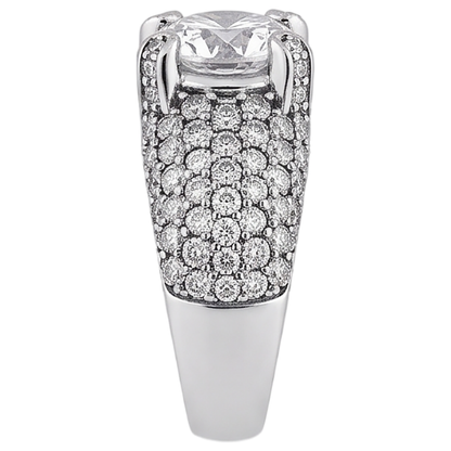 4 Carats Real Natural Earth Mined Diamond White Gold 14K Engagement Ring