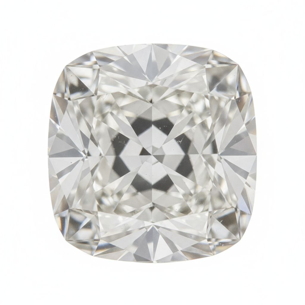 H VS1 4 Carat Authentic Old Mine Cushion Cut Natural Loose Diamond