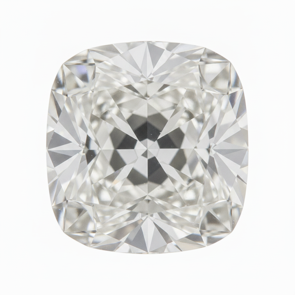 H VS1 4 Carat Authentic Old Mine Cushion Cut Natural Loose Diamond