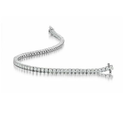 4.20 Carats Prong Set Natural Earth Mined Diamonds Ladies Tennis Bracelet White Gold