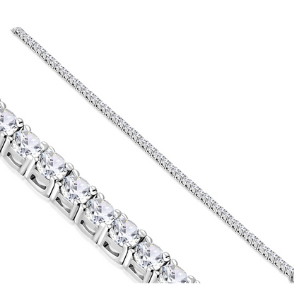 4.20 Carats Prong Set Natural Earth Mined Diamonds Ladies Tennis Bracelet White Gold