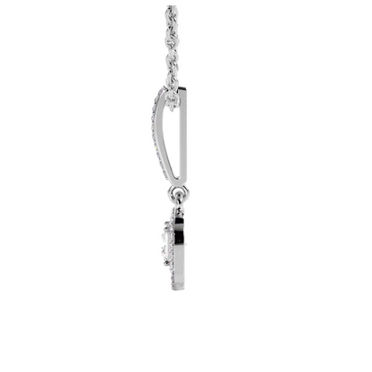 4.25 Ct Gorgeous Lab Grown Diamond Day To Night Drop GIA CERTIFICATE Pendant Necklace White Gold