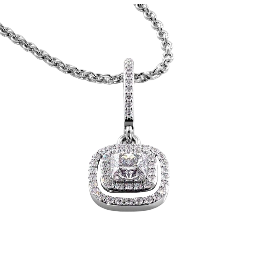 4.25 Ct Gorgeous Natural Diamond Day To Night Drop Pendant Necklace White Gold