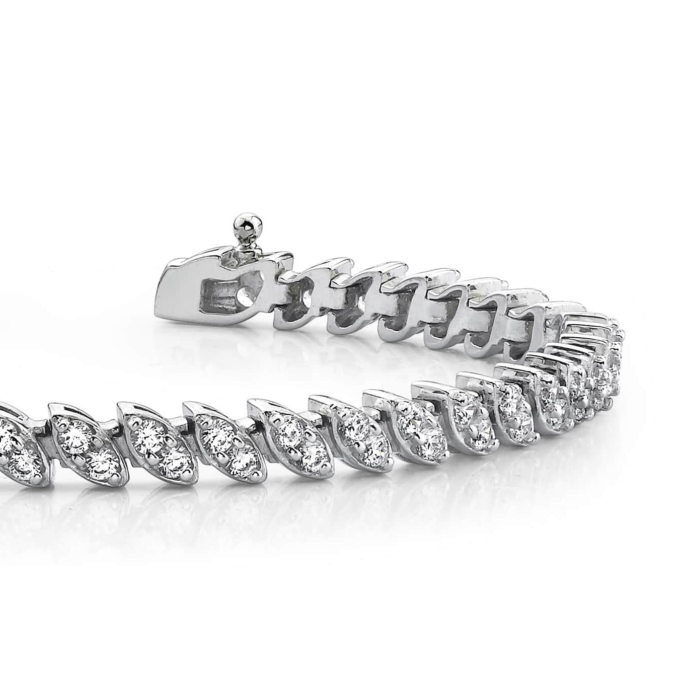 4.40 Ct Brilliant Cut Two Peas In A Pod Lab Grown Diamonds Bracelet White Gold