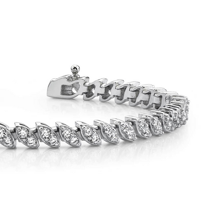 4.40 Ct Brilliant Cut Two Peas In A Pod Lab Grown Diamonds Bracelet White Gold
