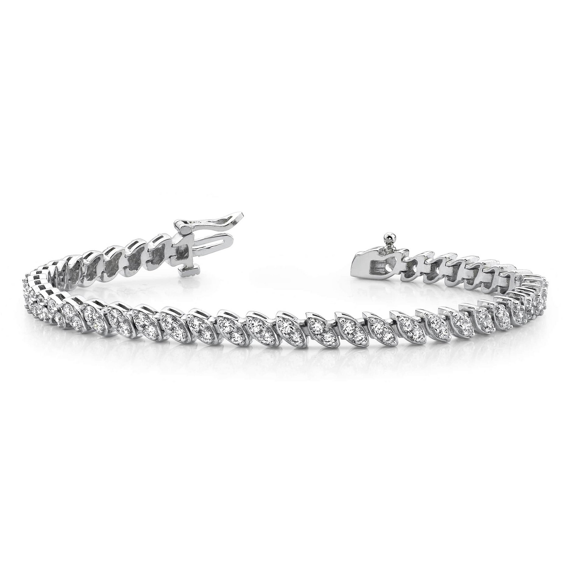 4.40 Ct Brilliant Cut Two Peas In A Pod Lab Grown Diamonds Bracelet White Gold