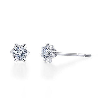 4.50 Carats Round Cut Lab Grown Diamonds Stud Earrings White Gold 14K