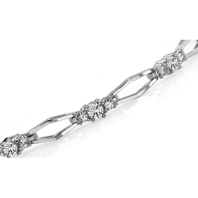 4.50 Carats Round Lab Grown Diamond Link Bracelet White Gold Jewelry 14K