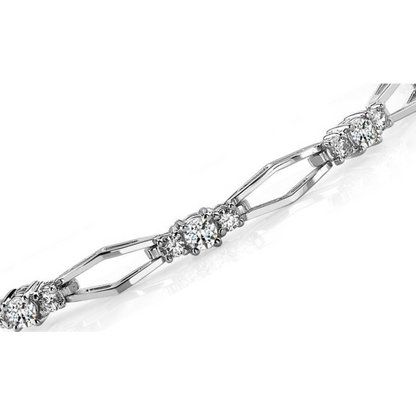 4.50 Carats Round Lab Grown Diamond Link Bracelet White Gold Jewelry 14K