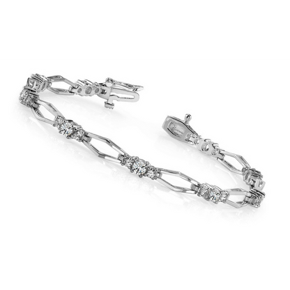 4.50 Carats Round Lab Grown Diamond Link Bracelet White Gold Jewelry 14K