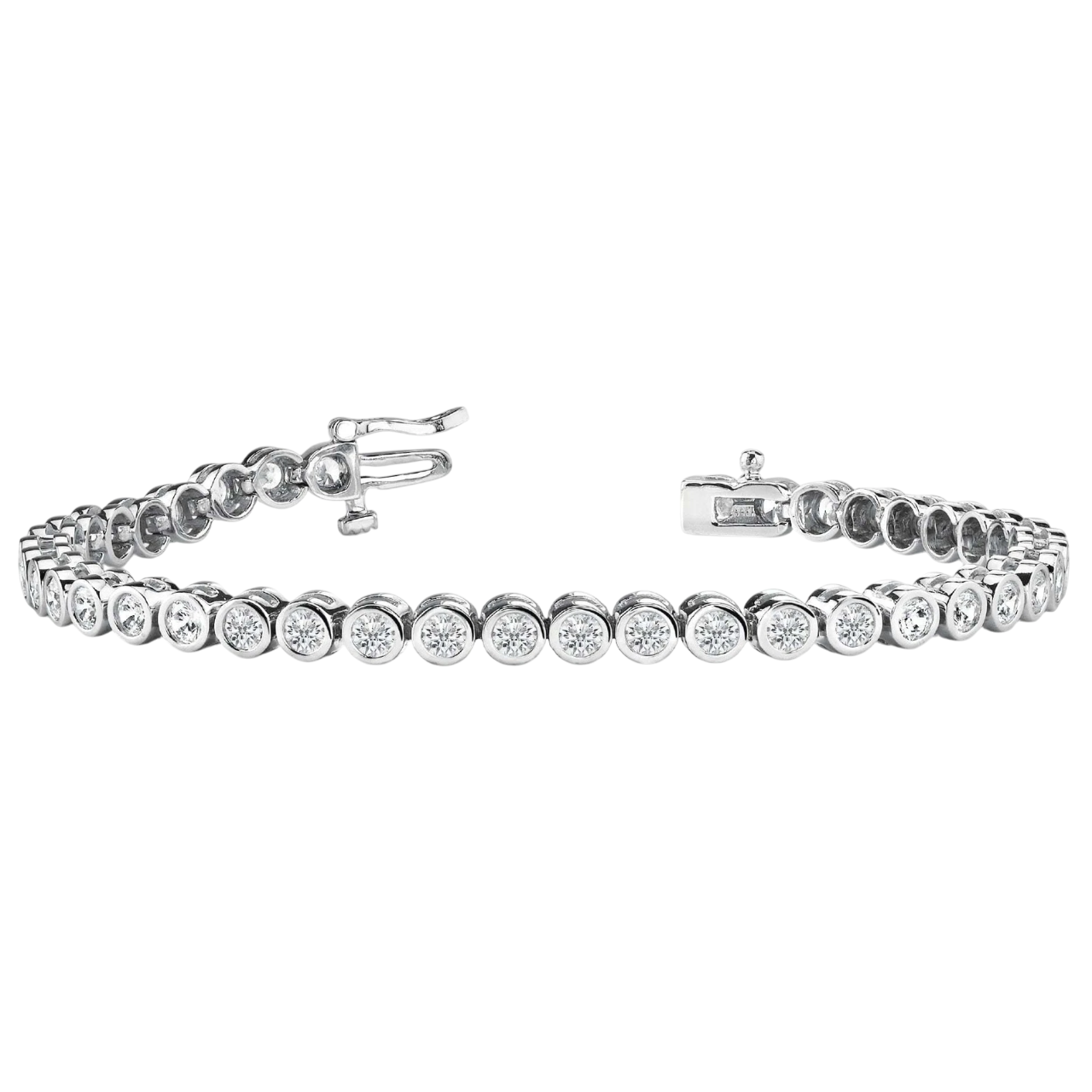 4.50 Carats Round Shaped Lab Grown Diamond Tennis Bracelet White Gold Jewelry