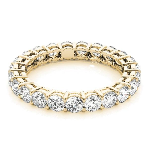 4.50 Ct Diamond Round Cut Lab Grown Yellow Gold Eternity Band 14K Jewelry