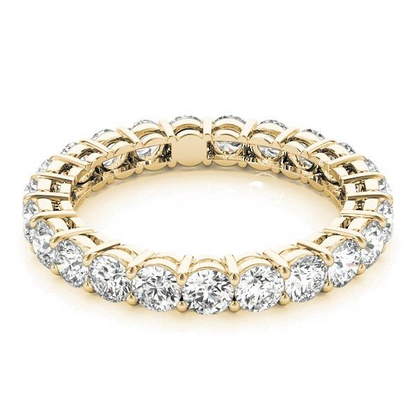 4.50 Ct Diamond Round Cut Lab Grown Yellow Gold Eternity Band 14K Jewelry