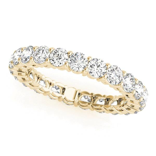 4.50 Ct Diamond Round Cut Lab Grown Yellow Gold Eternity Band 14K Jewelry