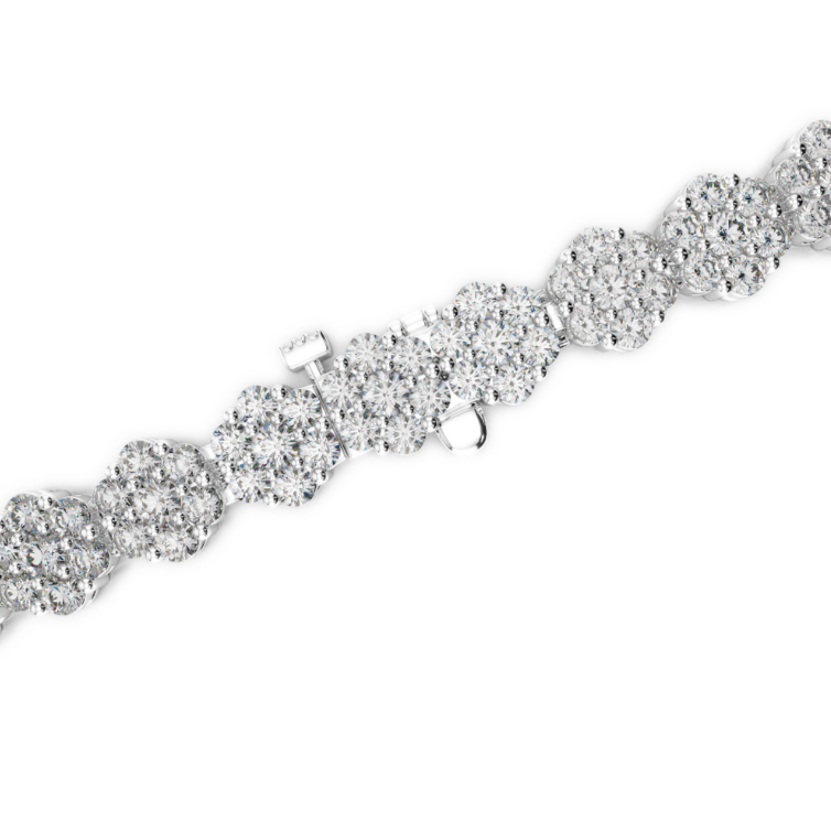 4.50 Ct Round Shaped Natural Earth Mined Diamond Tennis Bracelet 14K White Gold Jewelry