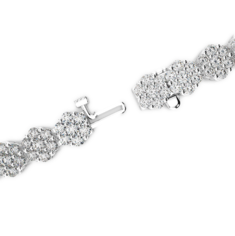 4.50 Ct Round Shaped Natural Earth Mined Diamond Tennis Bracelet 14K White Gold Jewelry