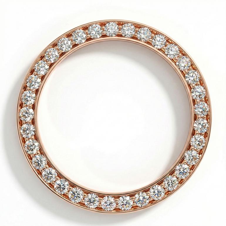 natural round diamond 4.5ct watch front view