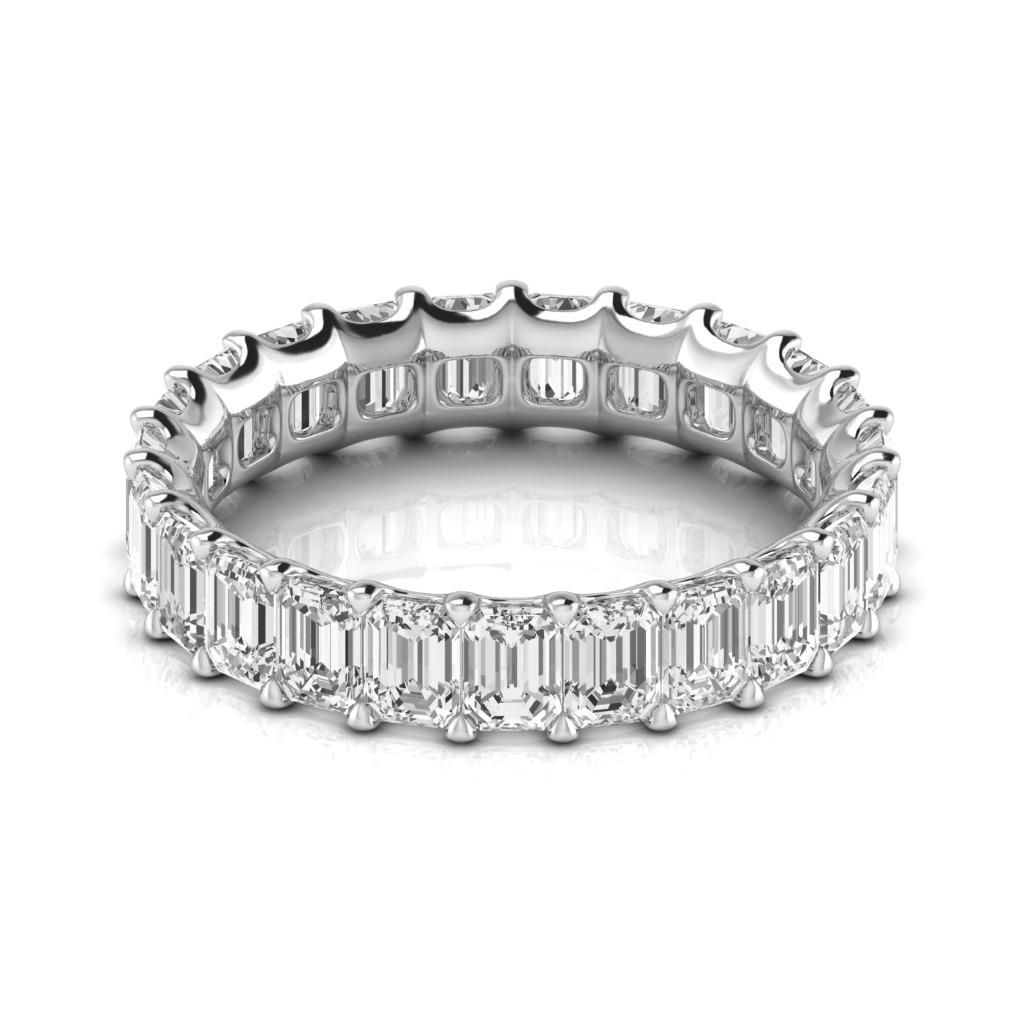 4.6 Ct Emerald Lab Grown Diamond Wedding Eternity Band 14K Jewelry