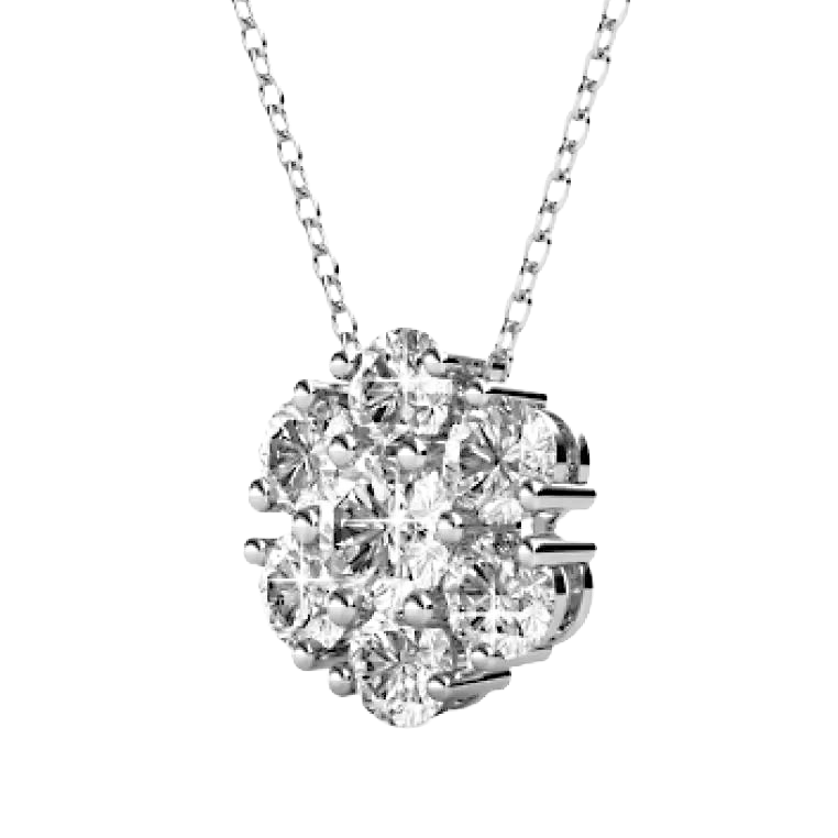 4.80 Ct Round Brilliant Prong Setting Natural Diamond Pendant Solid Gold 14K