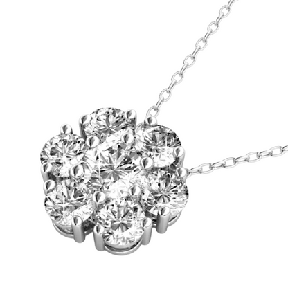 4.80 Ct Round Brilliant Prong Setting Natural Diamond Pendant Solid Gold 14K