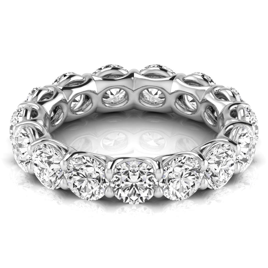 4.95 Ct Round Diamonds Eternity Band Elegant White Gold Lab Grown 14K Jewelry