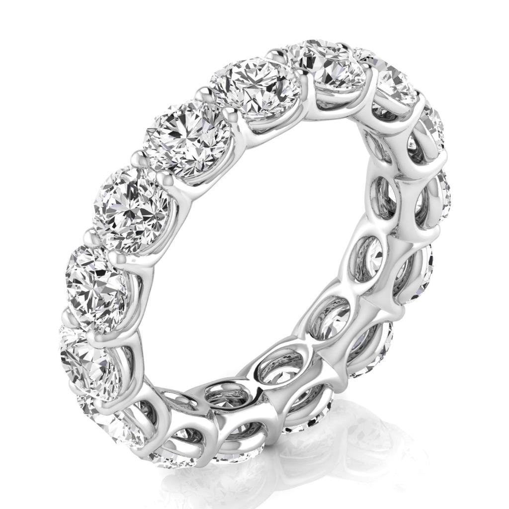 4.95 Ct Round Diamonds Eternity Band Elegant White Gold Lab Grown 14K Jewelry