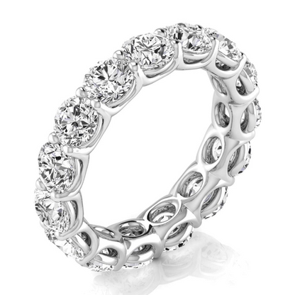 4.95 Ct Round Diamonds Eternity Band Elegant White Gold Lab Grown 14K Jewelry