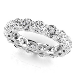 4.95 Ct Round Diamonds Eternity Band Elegant White Gold Lab Grown 14K Jewelry