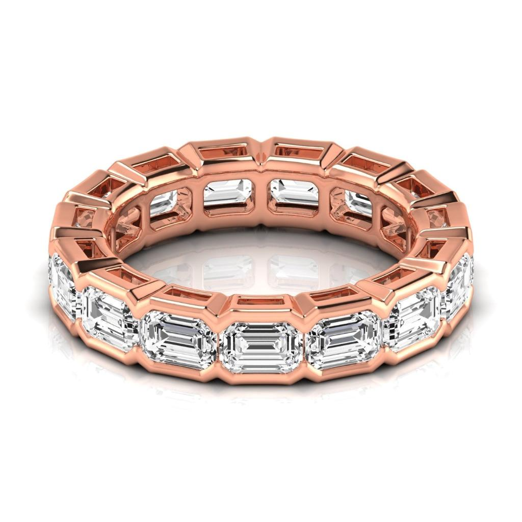 4.95 cts Diamond Lab Grown Emerald Cut Ladies Eternity Band Jewelry 14K