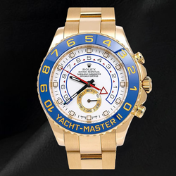 Rolex Yacht Master II 116688 White Dial 44mm Blue Ceramic Bezel Yellow Gold Watch 18K