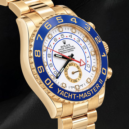 Rolex Yacht Master II 116688 White Dial 44mm Blue Ceramic Bezel Yellow Gold Watch 18K