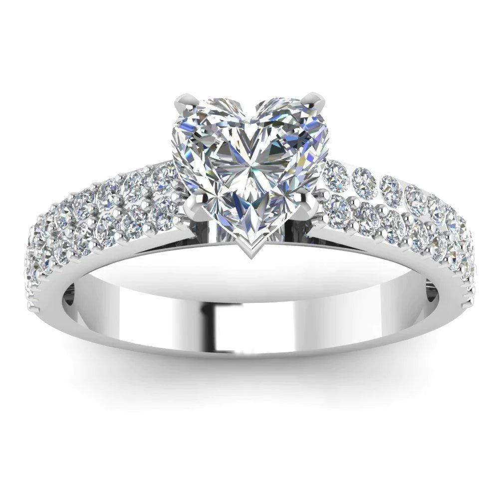 4 Carat Heart Natural Earth Mined Diamond Anniversary Ring ...