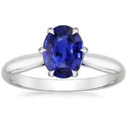 4 Carat Oval Cut Sapphire Engagement Ring
