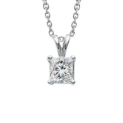 4 Carat Princess Cut Natural Diamond Pendant