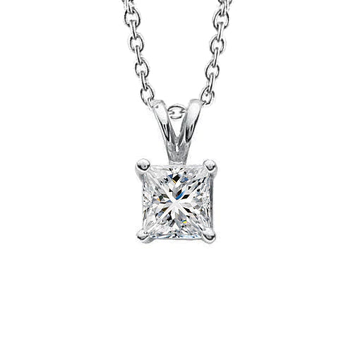 4 Carat Princess Cut Natural Diamond Pendant