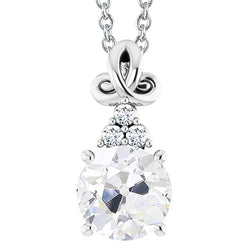 4 Carats Ladies Real Natural Earth Mined Diamond Slide Pendant Old Miner Infinity Style Bale