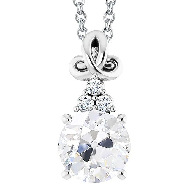 4 Carats Ladies Diamond Slide Pendant Old Miner Infinity Style Bale