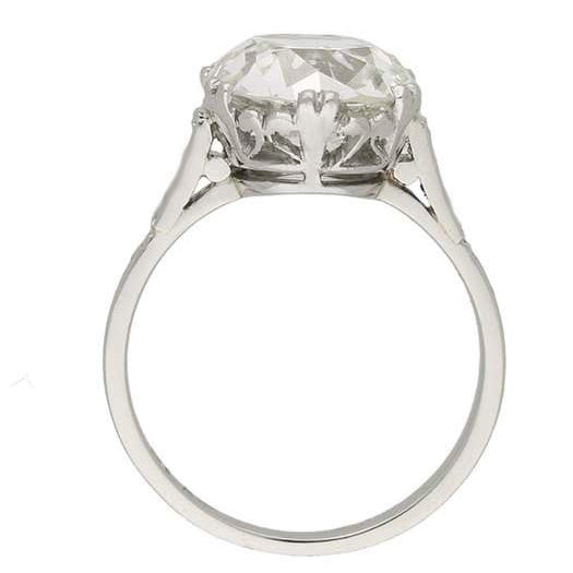 4 Ct Big Round Old Mine Cut Diamond Wedding Ring White Gold 14K