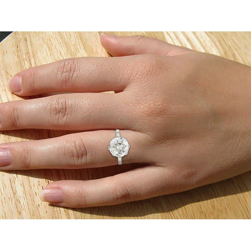 Ct Big Round Old Mine Cut Natural Earth Mined Diamond Wedding