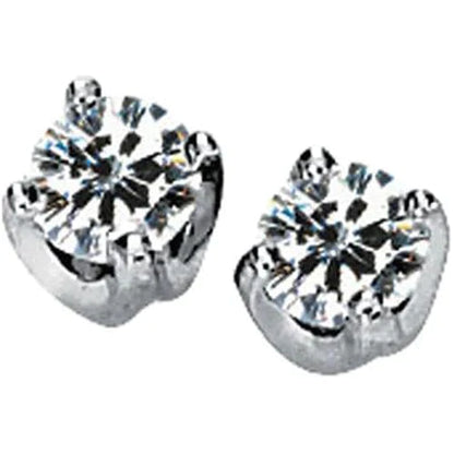natural round diamond 4ct earring front view