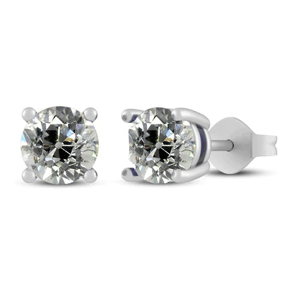 4 Ct Diamond Gold Earrings Basket Set