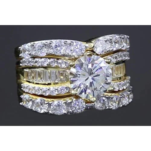 4 Piece Wedding Bridal Ring Set