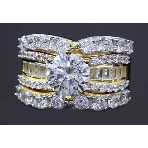 4 Piece Wedding Bridal Ring Set