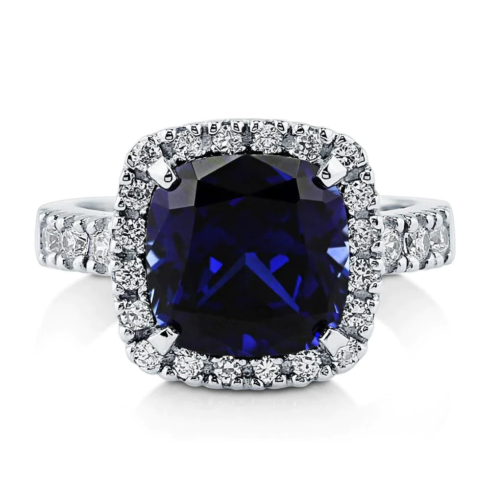 4 Carat Cushion Kashmir Sapphire Engagement Ring